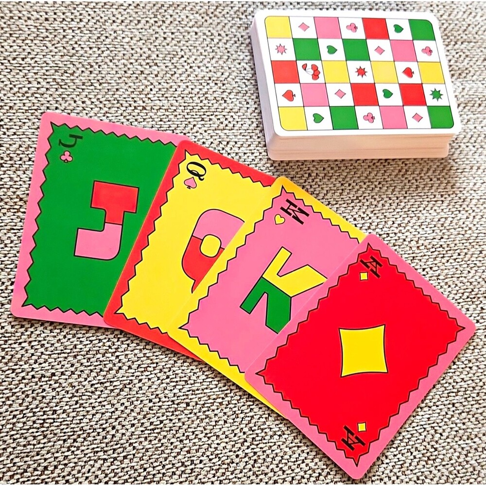 Game On! Waterproof 54 Deck Playing Cards Colorful Checker Pattern By Ban.Do
